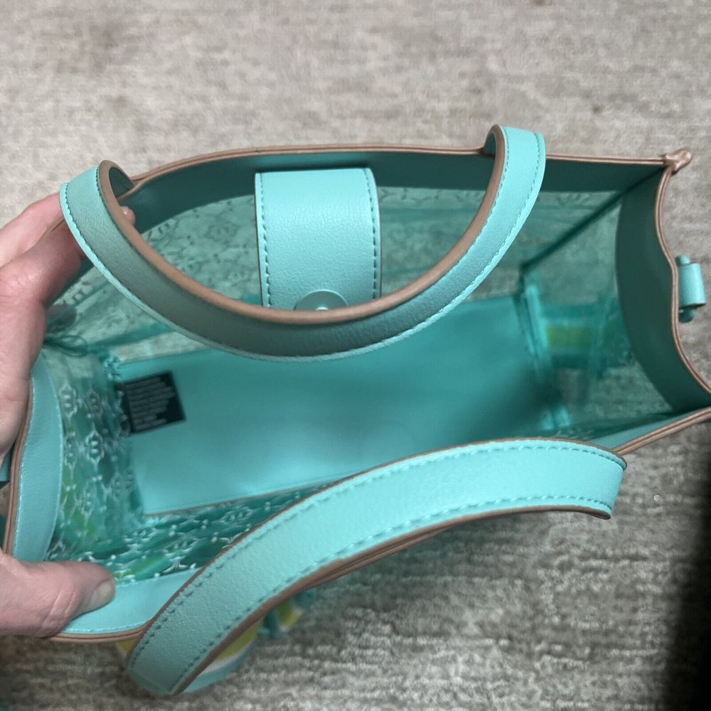 Nanette Lepore Arianna clear logo satchel with solid wristlet Teal - Picture 4 of 8